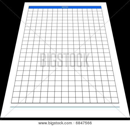 En Blank Notesblok Organizer, tomme regneark, isoleret