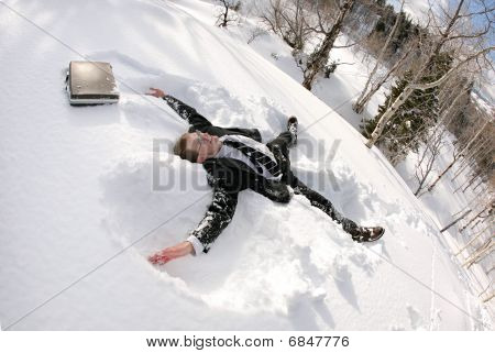 homme d'affaires de neige