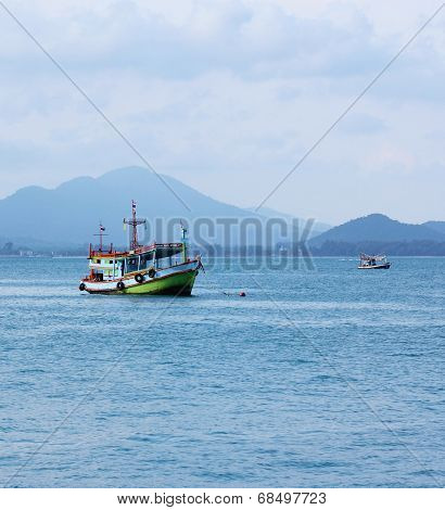 Fishing Boat In Sea Thailand