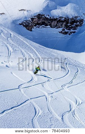 Skier riding.