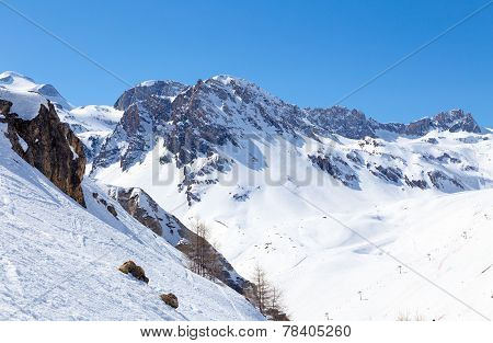 Slope with rocks.