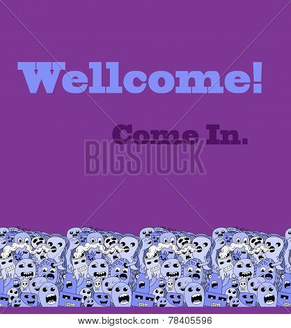 Monsters pattern border