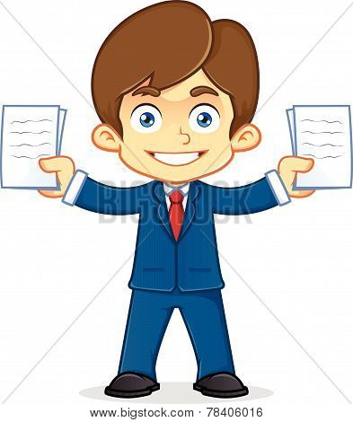 Businessman holding documents