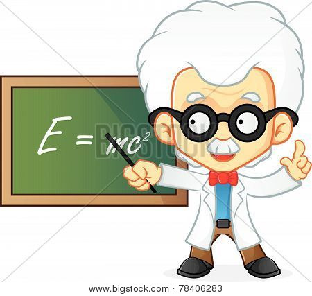 Professor teaching on blackboard