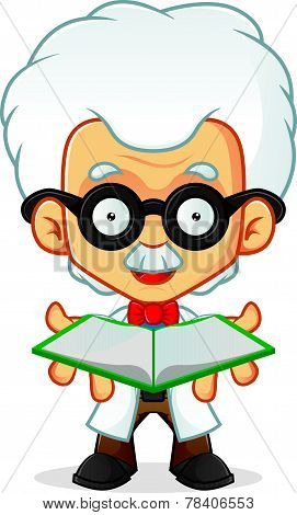 Professor opening a book