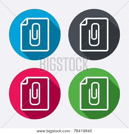 File annex icon. Paper clip symbol.