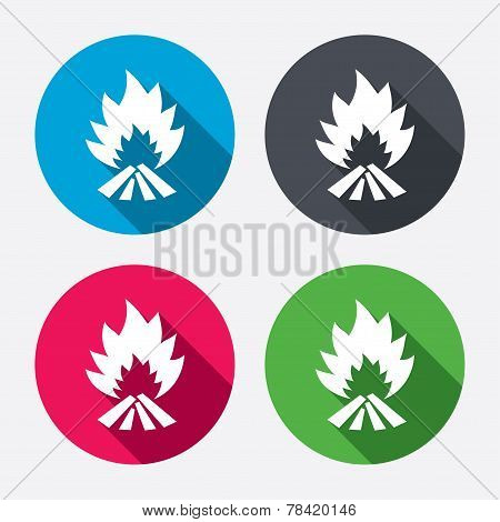 Fire flame sign icon. Heat symbol.