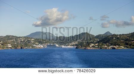 Marigot Bay, St Lucia, as seen from the ocean