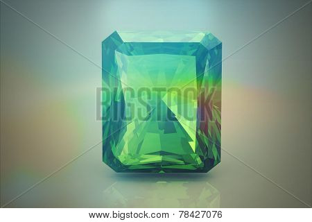 Peridot Gem .on White Background (high Resolution 3D Image)