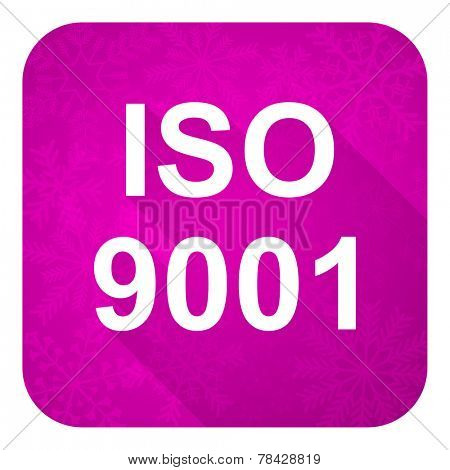 iso 9001 violet flat icon, christmas button 
