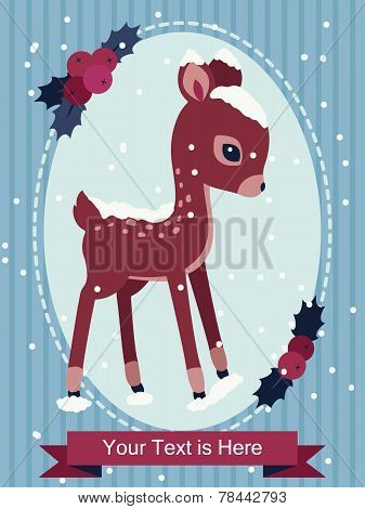 Fawn Illustration for Greeting Cards