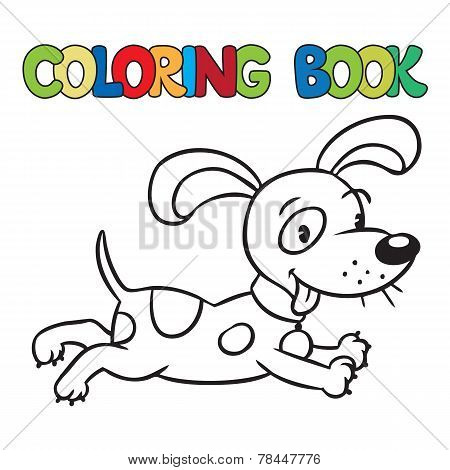Coloring Book Of Little Dog Or Puppy