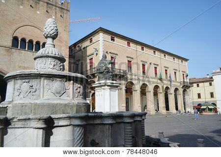 Old Medieval Buildings On Piazza Cavour