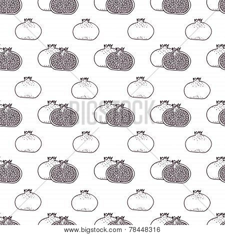 Garnet fruits vector seamless pattern