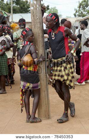 Young Couple From Hamer Tribe