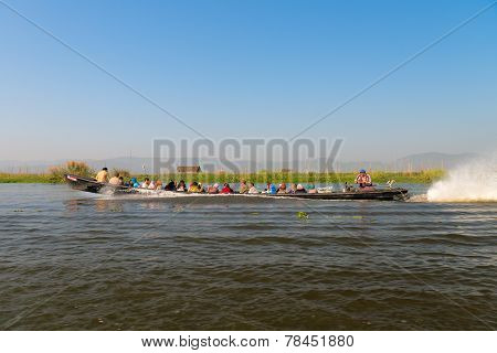 People Transportation Wooden Long Boat