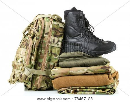 Army uniform, isolated on white