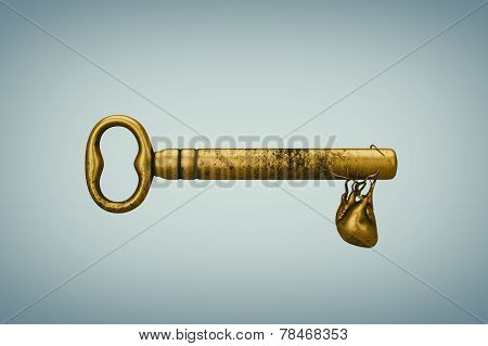 The old bronze key and human heart
