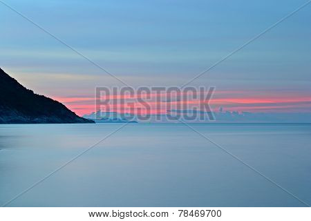 Sunset On Idyllic Tropical Beach