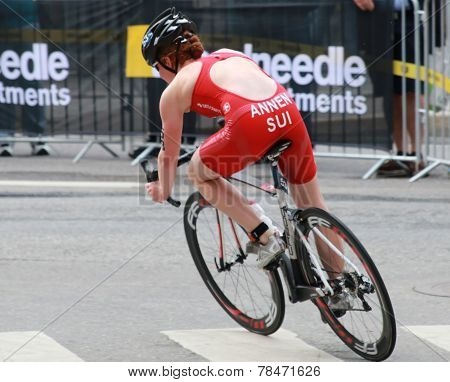Jolanda Annen Cycling In The Triathlon Event