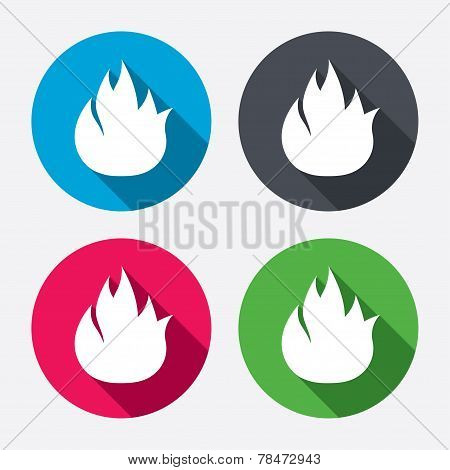 Fire flame sign icon. Fire symbol.