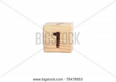 Numbers on a wooden cube