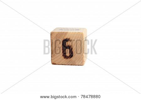 Numbers on a wooden cube