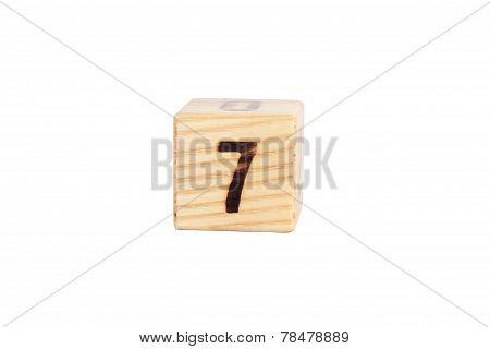 Numbers on a wooden cube