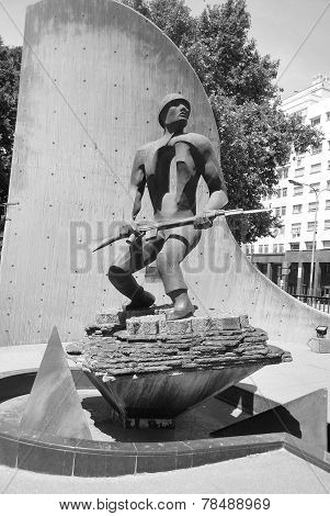 soldier with a giant hole in his torso