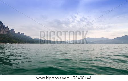 Mountains And River Natural Attractions In Ratchaprapha Dam In Khao Sok National Park, Surat Thani,