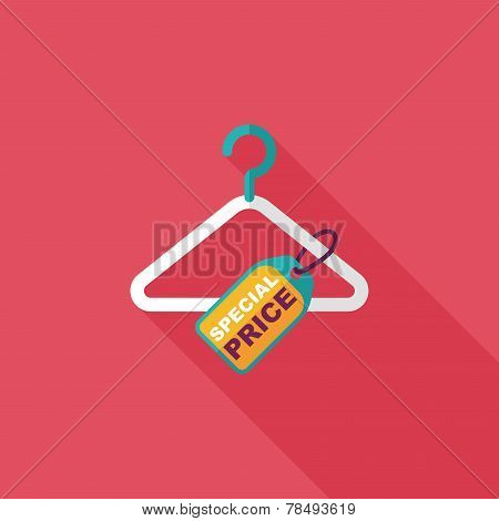 Shopping Clothes Hanger Flat Icon With Long Shadow,eps10