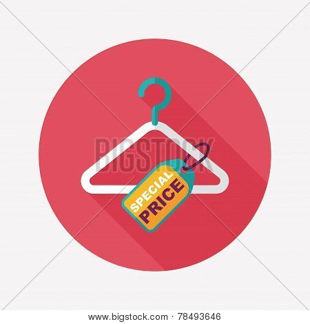 Shopping Clothes Hanger Flat Icon With Long Shadow,eps10