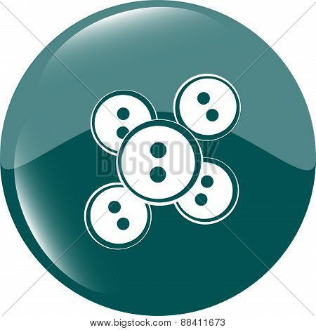 Abstract Icon On Glossy Web Button