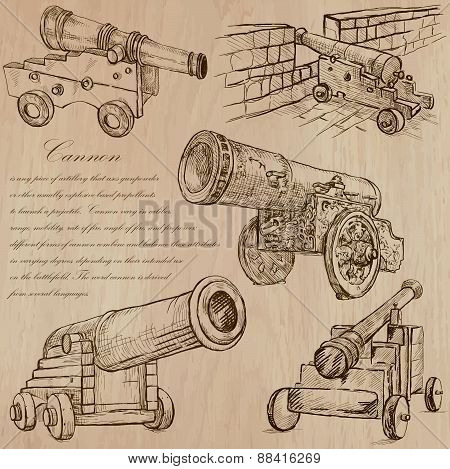 Cannons - An Hand Drawn Vectors. Converted