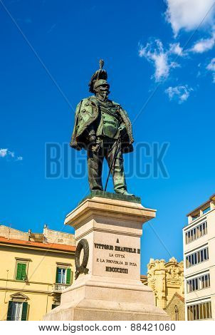 Statue Of Vittorio Emanuele Ii In Pisa - Italy