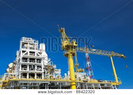 Offshore oil and gas production and exploration business. Production oil and gas plant