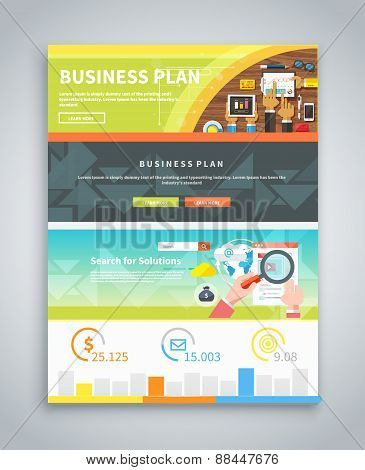 Infographic Business Brochures Banners Set