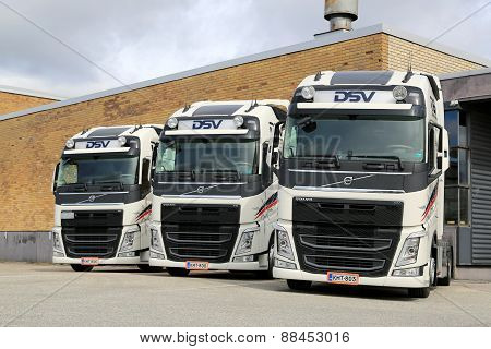Three DSV Volvo FH Truck Tractors