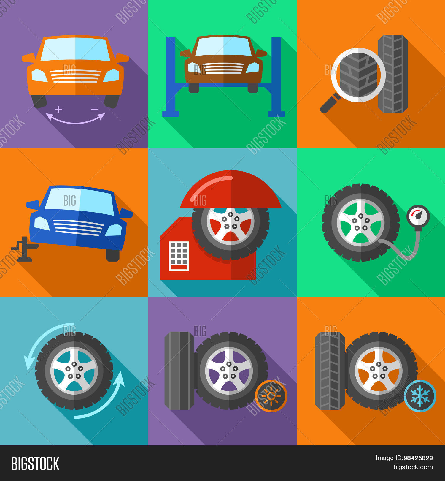 Tire Wheel Service Vector & Photo (Free Trial) Bigstock