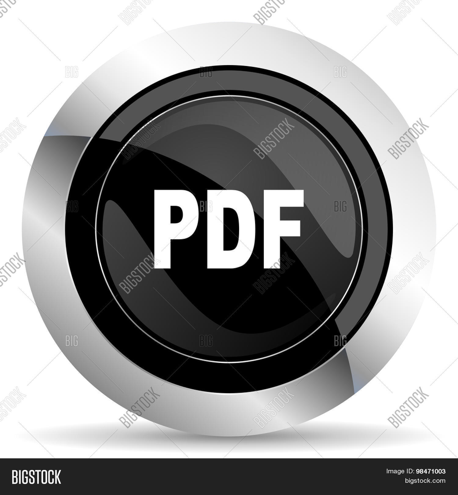 Pdf Icon, Black Chrome Image & Photo (Free Trial) | Bigstock
