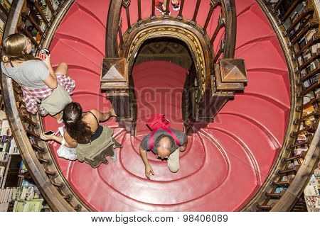 Porto, Portugal - July, 04: People Visiting Famous Bookstore Livraria Lello