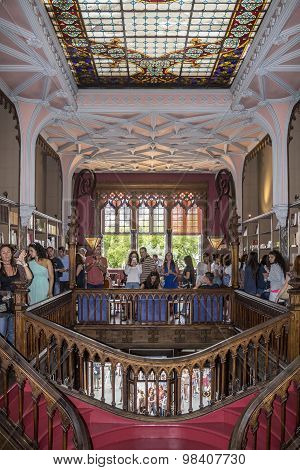 Porto, Portugal - July, 04: People Visiting Famous Bookstore Livraria Lello