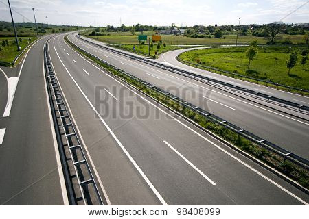 Highway between town Zagreb and Gorican on Hungarian border