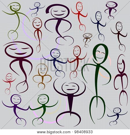 Dancing Men. Vector. EPS10.