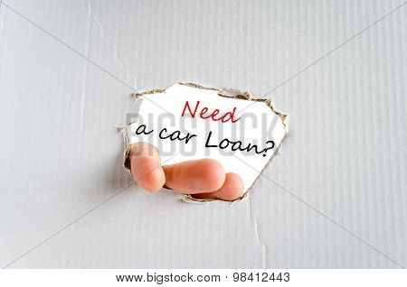 Need A Car Loan Text Concept
