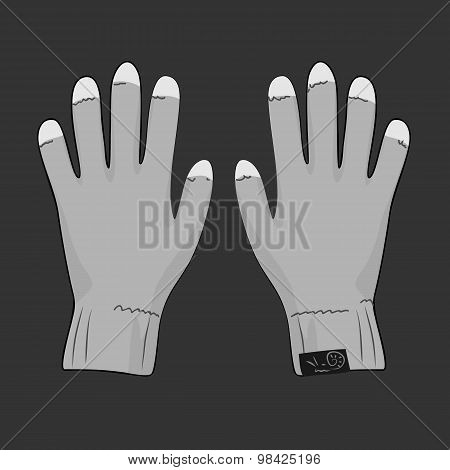 Grey gloves for touch screen