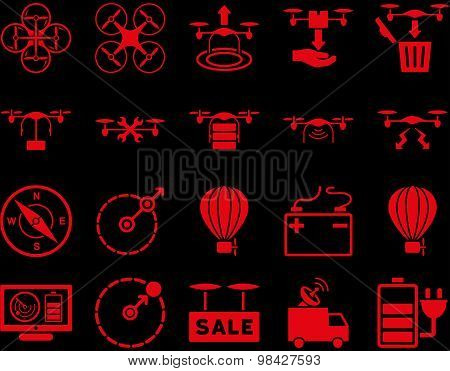 Air drone and quadcopter tool icons