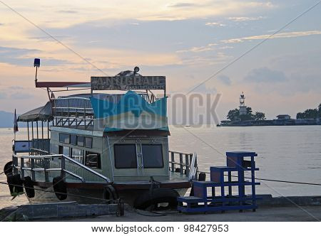 ferry dock in Parapat,the north Sumatra