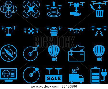 Air drone and quadcopter tool icons