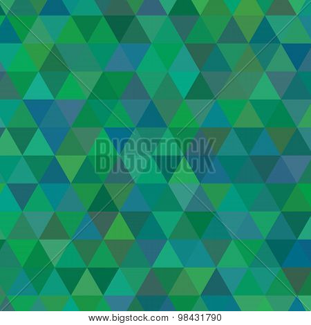 Green Triangle Geometric Mosaic Card